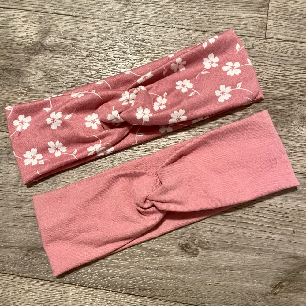 Blush Pink Spring Floral Twisted Wide Headbands NEW